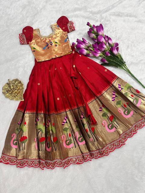 NEW LAUNCING KIDS LEHENGA CHOLI paithani silk NEW LAUNCING KIDS LEHENGA CHOLI paithani silk